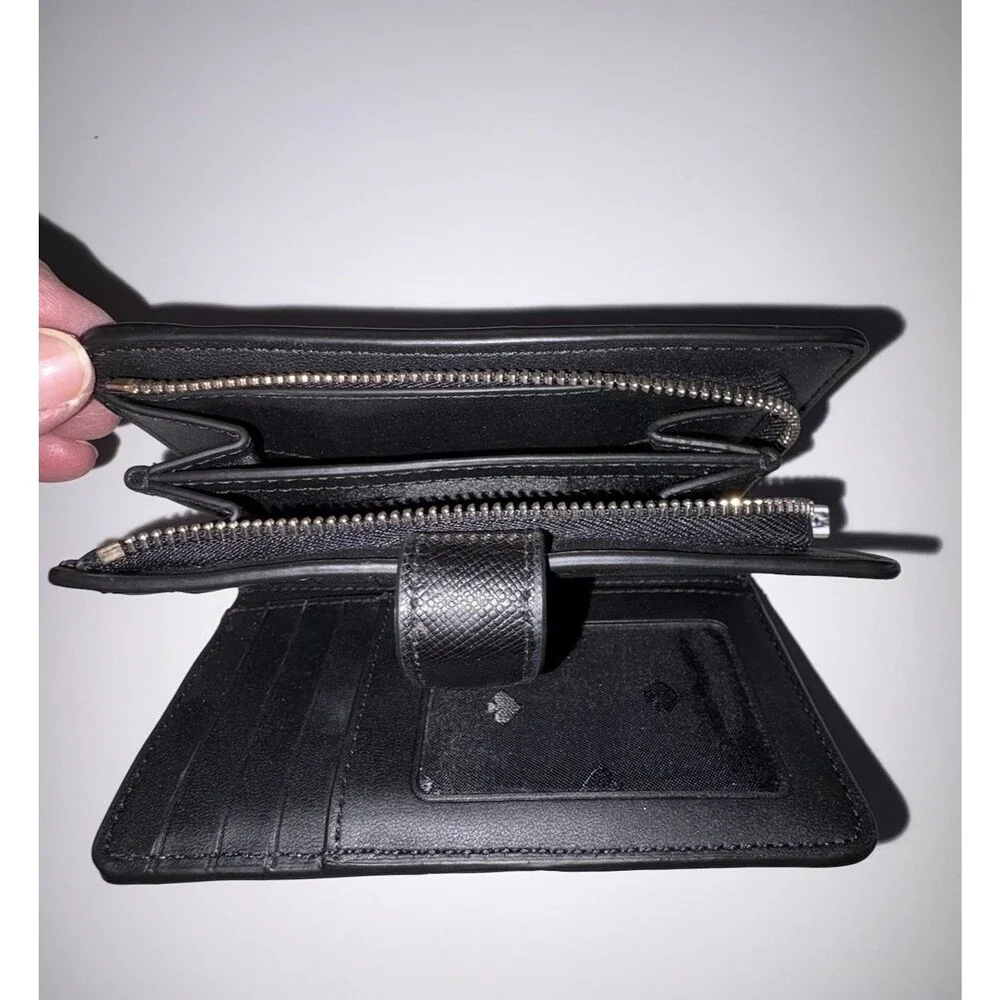 Kate Spade Madison Colorblock Med Bifold Wallet Toasted Hazelnut Black - Picture 4 of 5